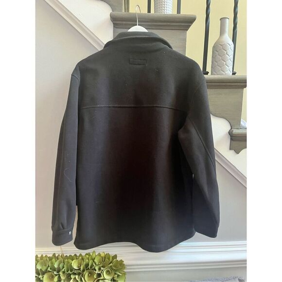 Lady Hathaway Black Fleece Button Down Shirt Shacket Sz M EUC - Picture 6 of 6